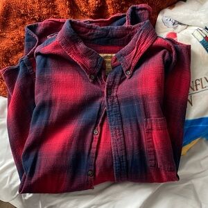 Red and Blue Plaid Button Down Shirt